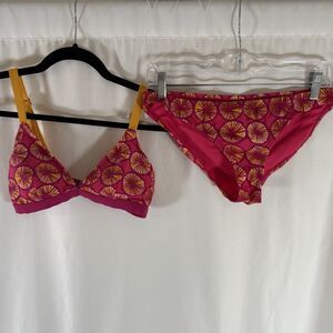 Marimekko x Target Bikini Women's XS Top Small Bottom Pink Adjustable